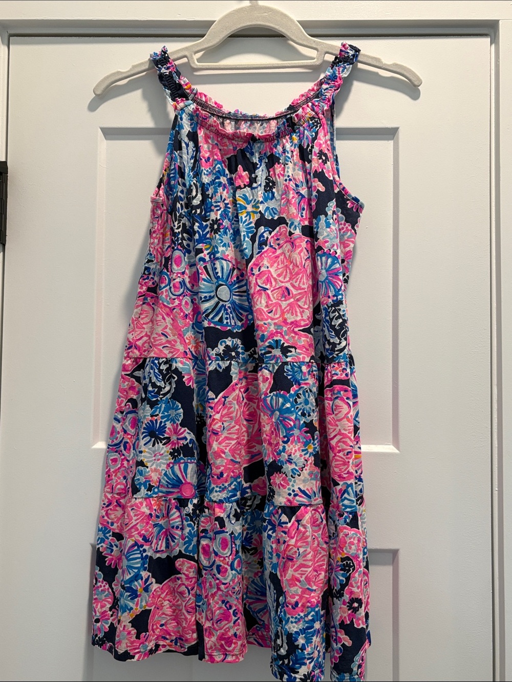 Lilly Pulitzer Navy, Pink & Blue Floral Tiered Sundress